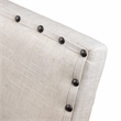 Furniture of America Sinuata Fabric Nailhead Bar Chair in Beige (Set of 2)
