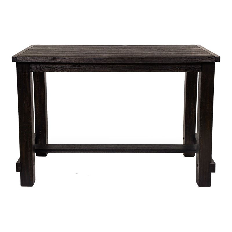 Furniture of America Sinuata Rustic Wood Pub Table in Antique Black