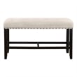 Furniture of America Sinuata Wood Padded Counter Height Bench in Antique Black