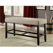 Furniture of America Sinuata Wood Padded Counter Height Bench in Antique Black