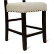 Furniture of America Sinuata Fabric Counter Height Chair in Black (Set of 2)