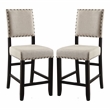 Furniture of America Sinuata Fabric Counter Height Chair in Black (Set of 2)
