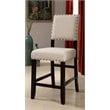 Furniture of America Sinuata Fabric Counter Height Chair in Black (Set of 2)