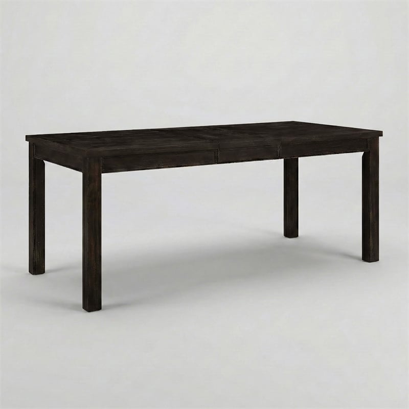 Furniture of America Sinuata Wood Rectangle Dining Table in Antique Black
