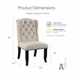 Furniture of America Sinuata Fabric Tufted Side Chair in Beige (Set of 2)