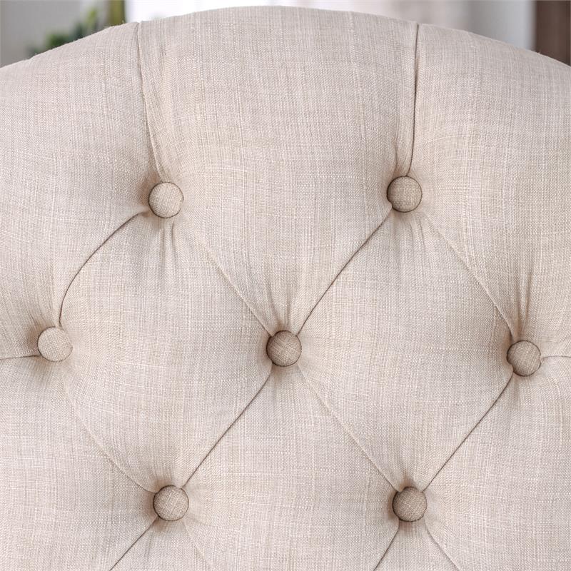 Furniture of America Sinuata Fabric Tufted Side Chair in Beige (Set of 2)
