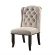 Furniture of America Sinuata Fabric Tufted Side Chair in Beige (Set of 2)