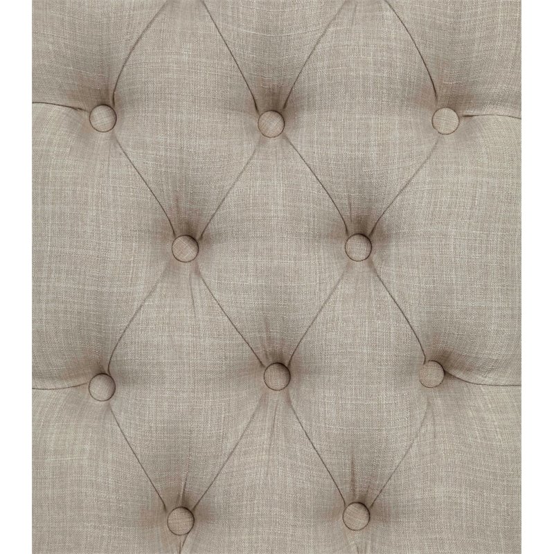 Furniture of America Sinuata Fabric Tufted 2-Seater Loveseat Bench in Beige