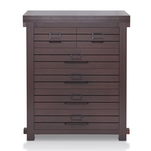 furniture of america colston transitional wood 6-drawer chest in espresso