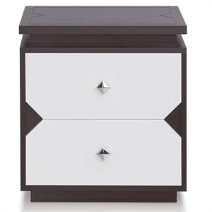 Furniture of America Reynard Contemporary Wood 2-Drawer End Table in Walnut
