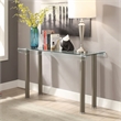 Furniture of America Karnette Glass Top Sofa Table in Champagne Gold