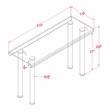Furniture of America Karnette Glass Top Sofa Table in Champagne Gold