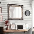 Furniture of America Gee Industrial Metal Wall Mirror in Antique Black