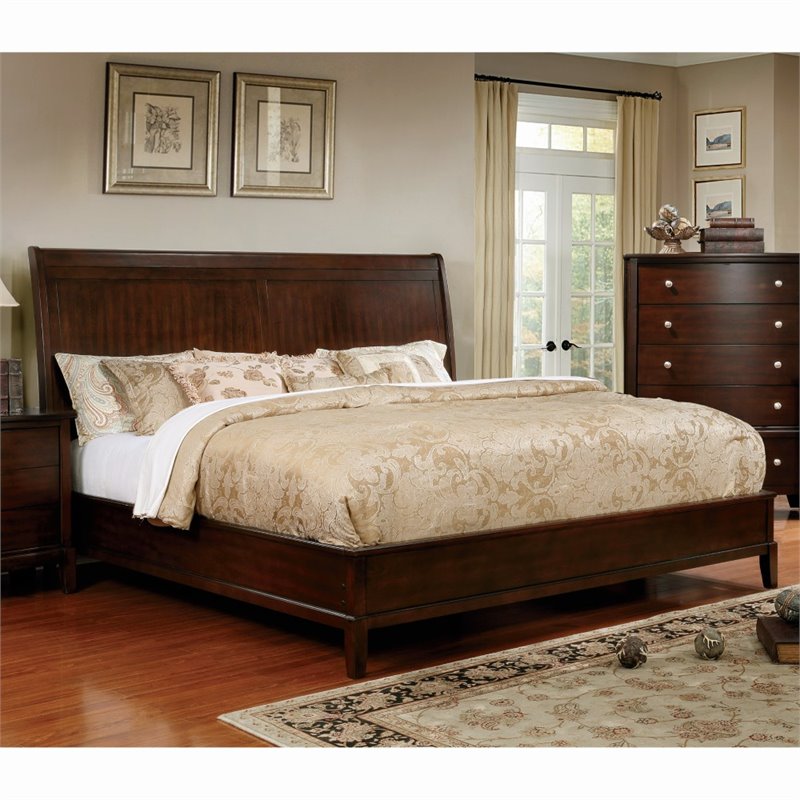 Furniture Of America Monaco King Panel Bed In Brown Cherry Idf 7483ek Furniture Of America Monaco King Panel Bed In Brown Cherry