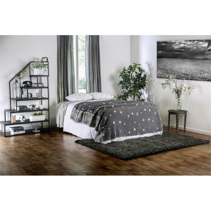 Furniture of America Polosa Transitional Metal Queen Bed Frame in Silver