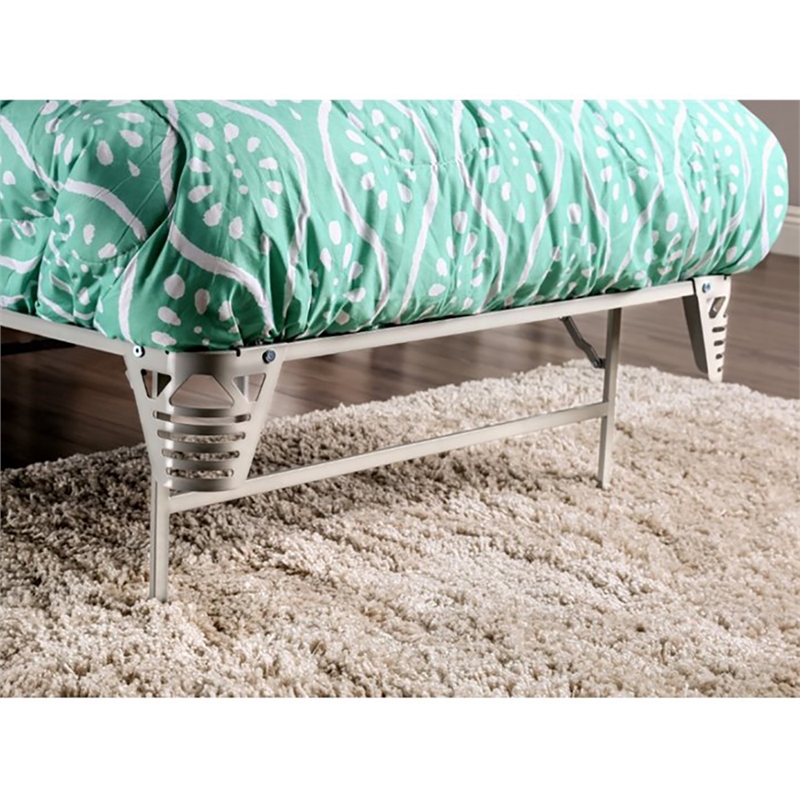 Furniture of America Polosa Transitional Metal Twin Bed Frame in Silver