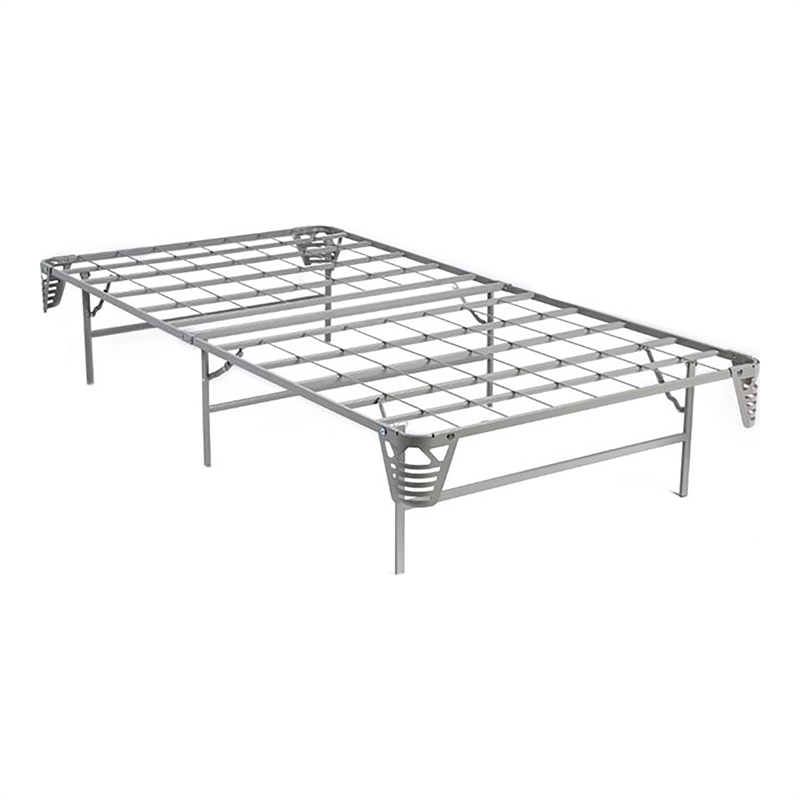 Furniture of America Polosa Transitional Metal Twin Bed Frame in Silver