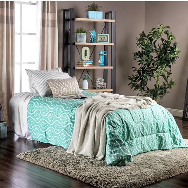 Furniture of America Polosa Transitional Metal Twin Bed Frame in Silver