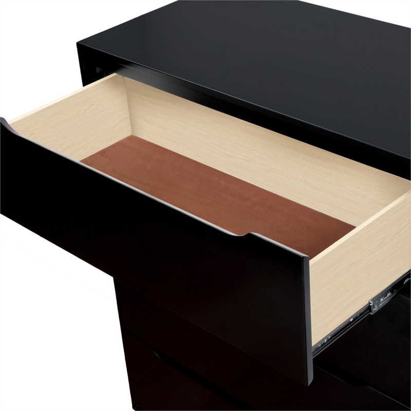 Furniture of America Belkor Mid-Century Modern Wood 4-Drawer Chest in Black