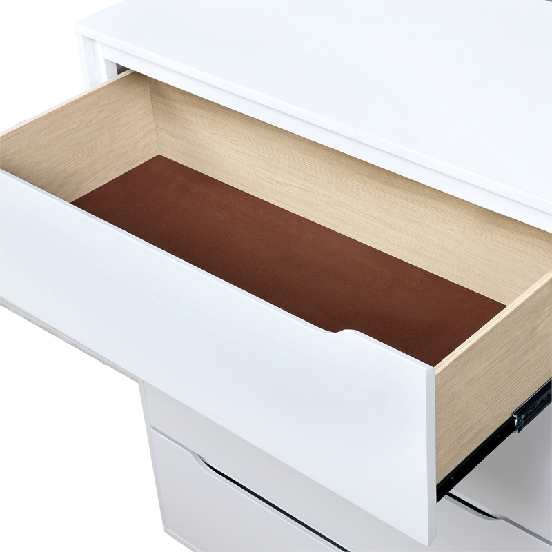 Furniture of America Belkor Mid-Century Modern Wood 4-Drawer Chest in White