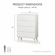 Furniture of America Belkor Mid-Century Modern Wood 4-Drawer Chest in White