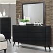 Furniture of America Belkor Solid Wood 6-Drawer Dresser and Mirror Set in Black