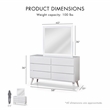 Furniture of America Belkor Solid Wood 6-Drawer Dresser and Mirror Set in White