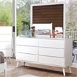 Furniture of America Belkor Solid Wood 6-Drawer Dresser and Mirror Set in White