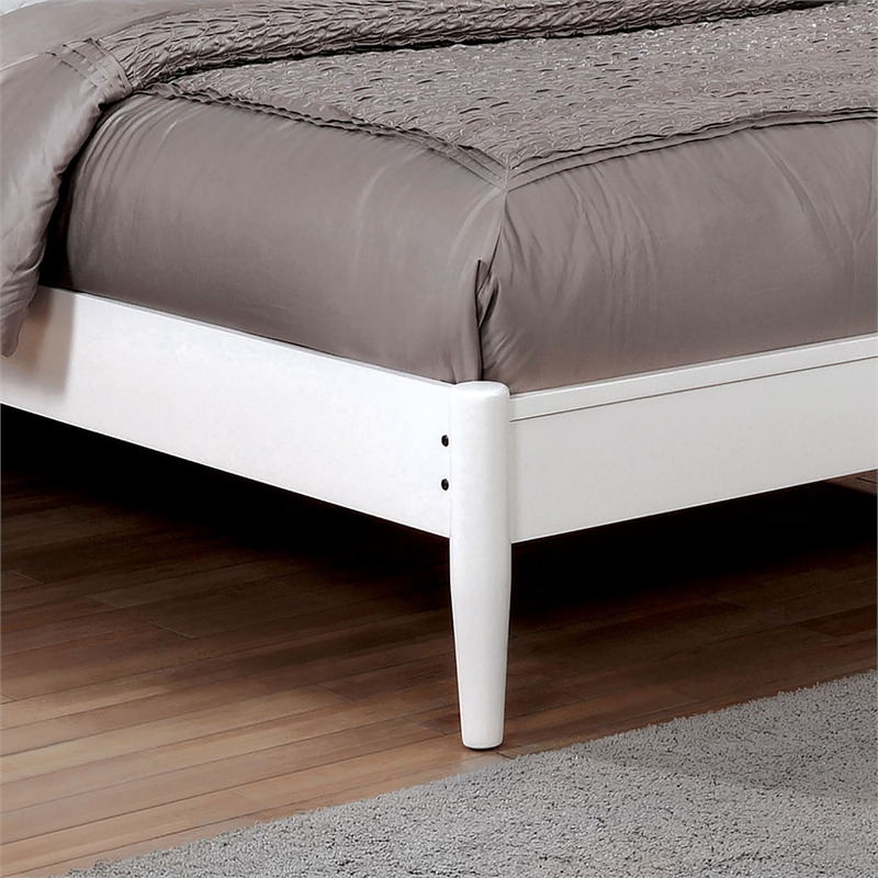 Furniture of America Belkor Solid Wood King Platform Bed in White