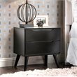 Furniture of America Belkor Mid-Century Modern Wood 2-Drawer Nightstand in Black