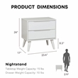 Furniture of America Belkor Mid-Century Modern Wood 2-Drawer Nightstand in Black