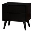 Furniture of America Belkor Mid-Century Modern Wood 2-Drawer Nightstand in Black