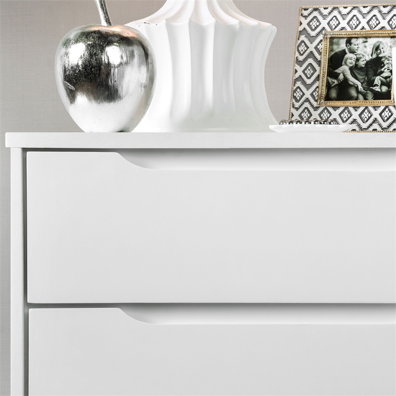 Furniture of America Belkor Mid-Century Modern Wood 2-Drawer Nightstand in White