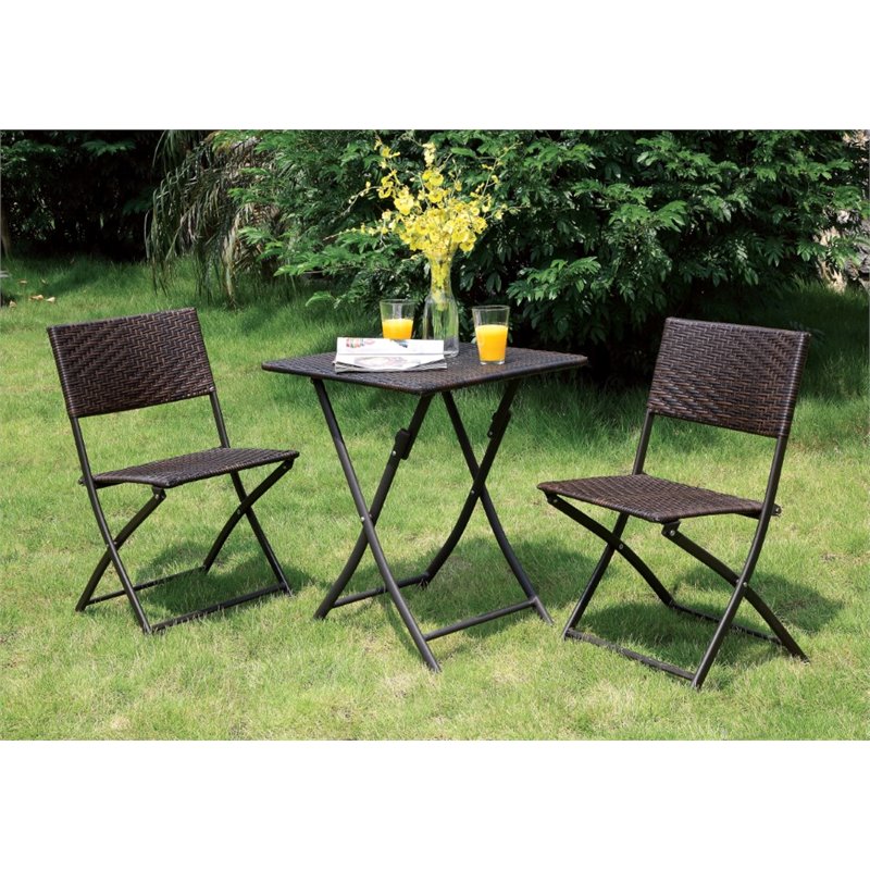 mainstays 3 piece wicker folding bistro set