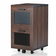 Furniture of America Brynn Industrial Wood Filing Cabinet with Casters in Walnut