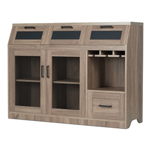 Furniture of America Coffman Wood Wine Storage Buffet in Chestnut Brown
