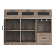 Furniture of America Coffman Wood Wine Storage Buffet in Chestnut Brown
