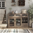 Furniture of America Coffman Wood Wine Storage Buffet in Chestnut Brown