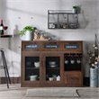 Furniture of America Coffman Wood Wine Storage Buffet in Vintage Walnut