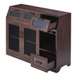 Furniture of America Coffman Wood Wine Storage Buffet in Vintage Walnut