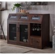 Furniture of America Coffman Wood Wine Storage Buffet in Vintage Walnut