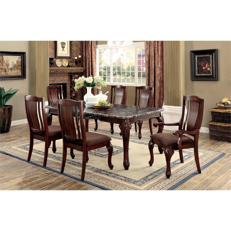 Furniture Of America Jamis Wood Dining Table In Brown Cherry Idf 3873t