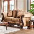 Furniture of America Rhodes Traditional Chenille Cushioned Loveseat in Tan