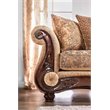 Furniture of America Rhodes Traditional Chenille Sofa in Gold and Bronze