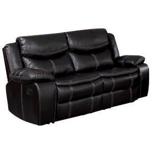 furniture of america calvin transitional faux leather recliner loveseat