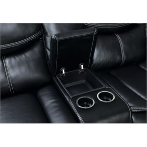 Furniture of America Monica Reclining Sectional in Black