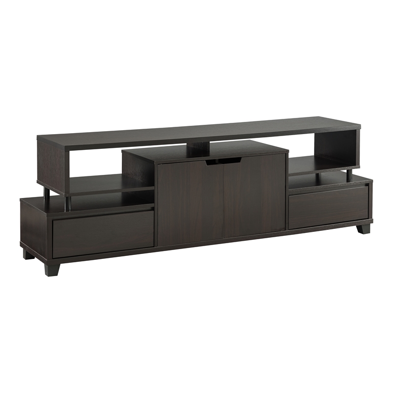 Furniture of America Eliana Wood Multi-Storage TV Stand in Cappuccino