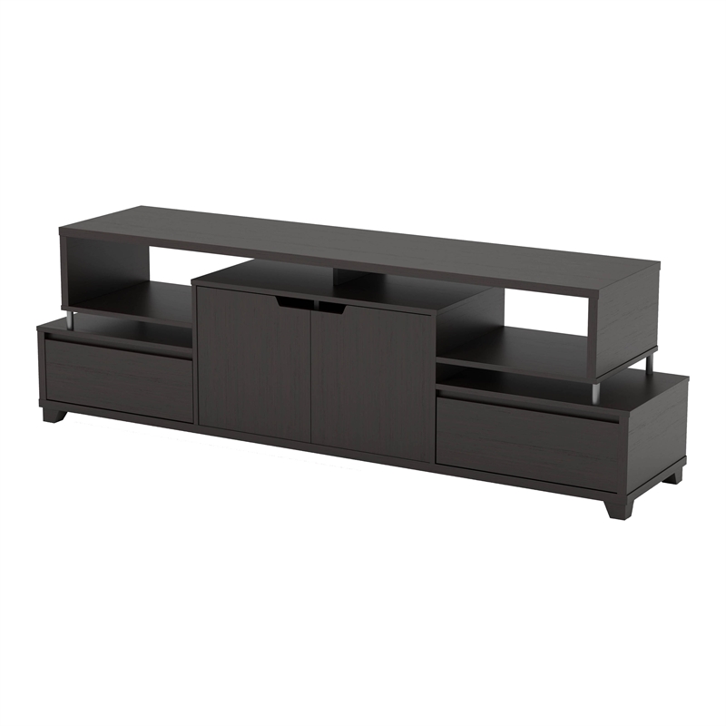 Furniture of America Eliana Wood Multi-Storage TV Stand in Cappuccino