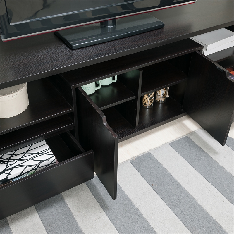 Furniture of America Eliana Wood Multi-Storage TV Stand in Cappuccino