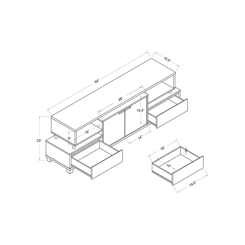 Furniture of America Eliana Wood Multi-Storage TV Stand in Cappuccino